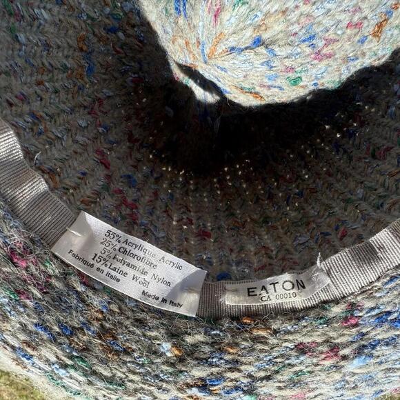 Eaton Italy Wool Blend Bucket Hat Multicolor Speckled Knit Retro Winter Cap - Picture 5 of 7